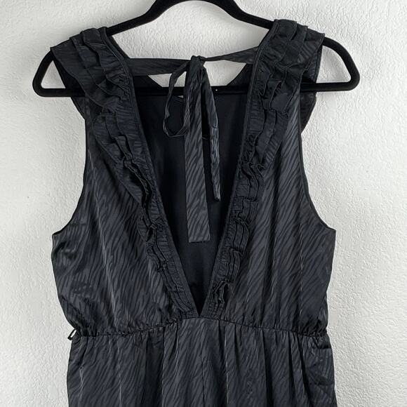 19 Cooper Lightweight Black Zebra Ruffled Sleeveless Pants Jumpsuit XL NWT - Picture 11 of 15